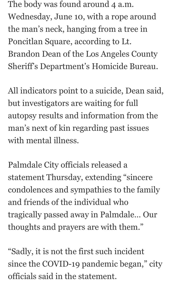 SUSPENDEDexplod's tweet photo. A black man was found hanging from a tree RIGHT NEXT TO CITY HALL in my hometown. His name was Robert Fuller. Officials and local news are irresponsibly presenting it as a suicide and linking it to COVID19 without proof! 

#JusticeForRobertFuller https://t.co/u78AHgOqZA