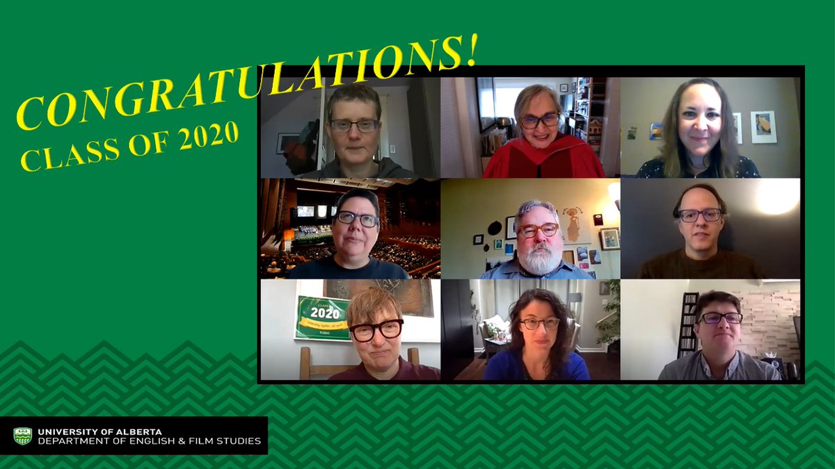UofA_EFS's tweet photo. Congratulations to our English &amp; Film Studies 2020 graduates! https://t.co/HXDNzm1zaT
@GSEC_UofA @EFSUNuofa @UofA_Arts #ualberta #UAlberta20 https://t.co/Fnd8yYqsqS