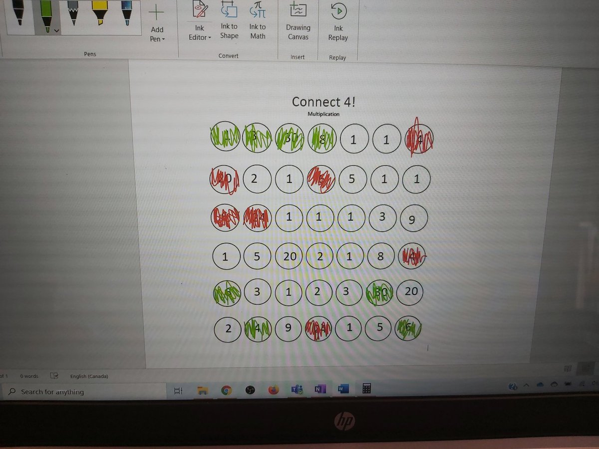 Msloncke's tweet photo. Today during our Teams meeting we talked about probability, did 2 experiments and played a game of Multiplication Connect 4 using 2 dice. So nice to connect with students and a great way to end the week! @BegleyBroncos1 #mathtalk
#distancelearning https://t.co/LIUhzdGOme