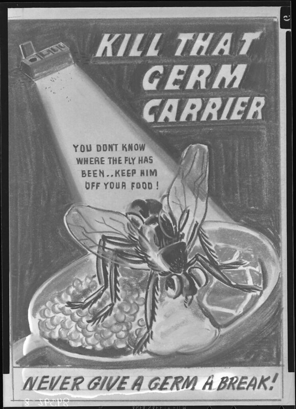 medicalmuseum's tweet photo. June is #FightTheFilthyFlyMonth.
Flies can carry dirt and disease to your food.
This #WWIIPoster was part of the health and sanitation campaign, “Never Give a Germ a Break.”
You can color historic posters featured in our coloring book: https://t.co/ZfxTucToaD https://t.co/RC8KsZ0KrK