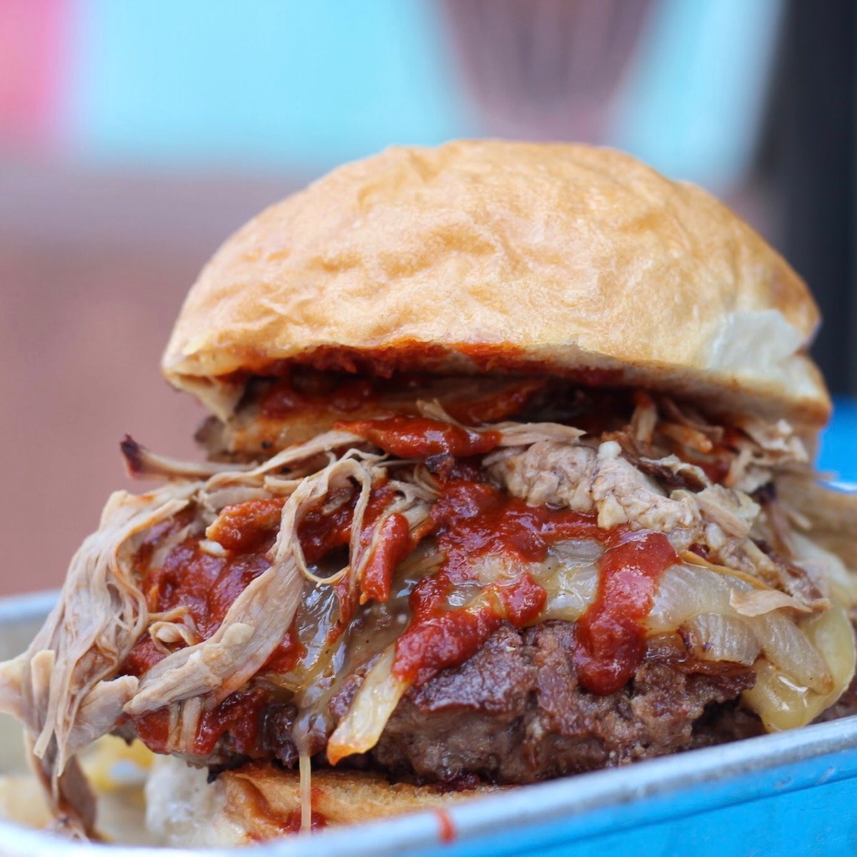 Baileys' Range (@baileysrange) on Twitter photo Have you tried the <a href="/KnockoutSTL/">Knockout BBQ</a> Burger? Thick patty, gouda cheese, grilled onions, choice of Carolina or Texas BBQ Sauce, classic beer bun. Add Pulled Pork for the win!
Open 12-8pm daily for curbside orders!
Online Ordering baileysrange.com Have you tried the <a href="/KnockoutSTL/">Knockout BBQ</a> Burger? Thick patty, gouda cheese, grilled onions, choice of Carolina or Texas BBQ Sauce, classic beer bun. Add Pulled Pork for the win!
Open 12-8pm daily for curbside orders!
Online Ordering baileysrange.com