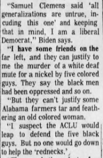 Was probably just before he criticized people on the "far left" for legally defending "colored guys" instead of "rednecks" in 1970, right?
