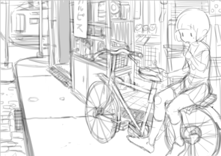 楽しくなった。
塗りは色を昭和っぽくしたり見てほしいところを描きこみ少しして他はザックバランにラフを活かす感じにする 