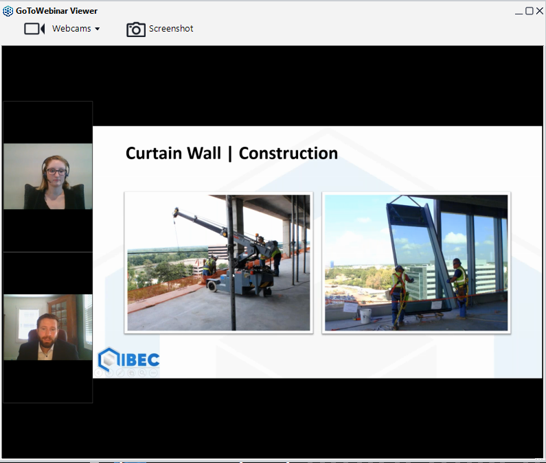IIBEC2020's tweet photo. Jacqueline Byndas Prakhov, P.E. and Jason Siwek, PE, FMPC
of @WalterPMooreEng are wrapping up their talk on curtainwalls. Did U miss it? You can go into the auditorium any time between now and July 15 and watch previously presented sessions! #IIBECCTS #IIBECEducation #IIBEC2020 https://t.co/2LwtikthwB