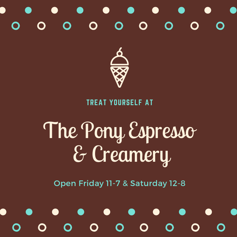 FrontierTownOC's tweet photo. This weekend's hours for the Pony Espresso! https://t.co/Cde3CcMcew