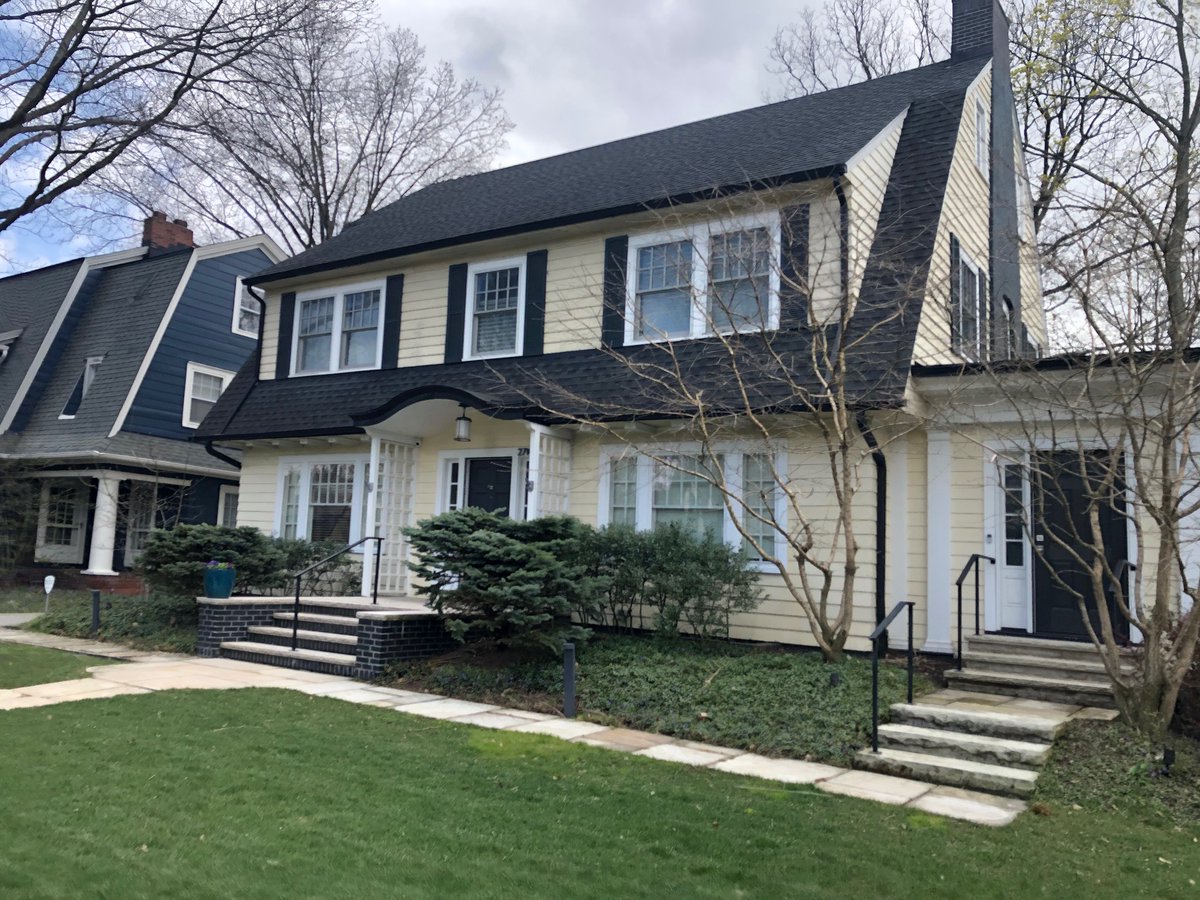PinpointPaint's tweet photo. Check out this stellar before and after done by our crew in the the Cleveland Heights area! Sherwin Williams Colors: SW 7664 Steely Grey, SW 7006 Extra White, SW 6258 Tricorn Black used on this project! https://t.co/VolxUKolTp