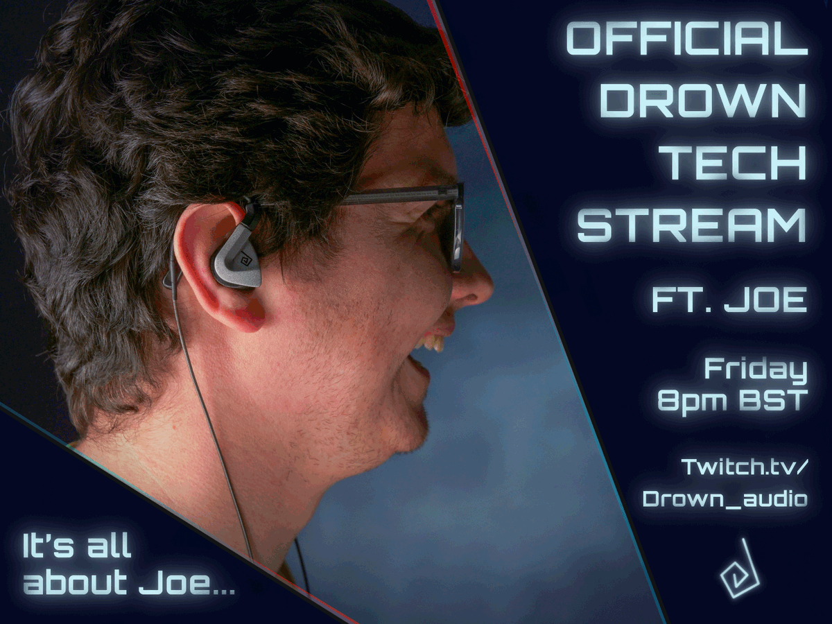 AudioDrown's tweet photo. Join us at 8pm BST TONIGHT on https://t.co/LpfjM5bKBt where our Product Design Engineer Joe will be doing a livestream wearing our Tactile Earphone test units! #drownaudio #gamechanging https://t.co/EkHVualuTB