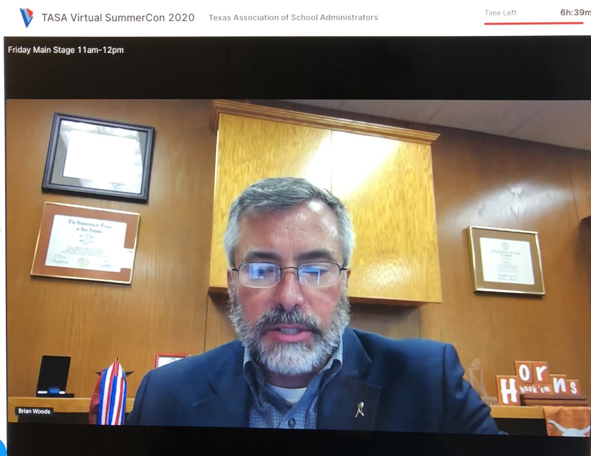 tasanet's tweet photo. TASA President @briantwoods1 closes out #TASAVirtualCon by stressing how important it is for #txed school leaders to share, collaborate and learn from each other, esp as we encounter completely new challenges. https://t.co/bOiWPciE5W