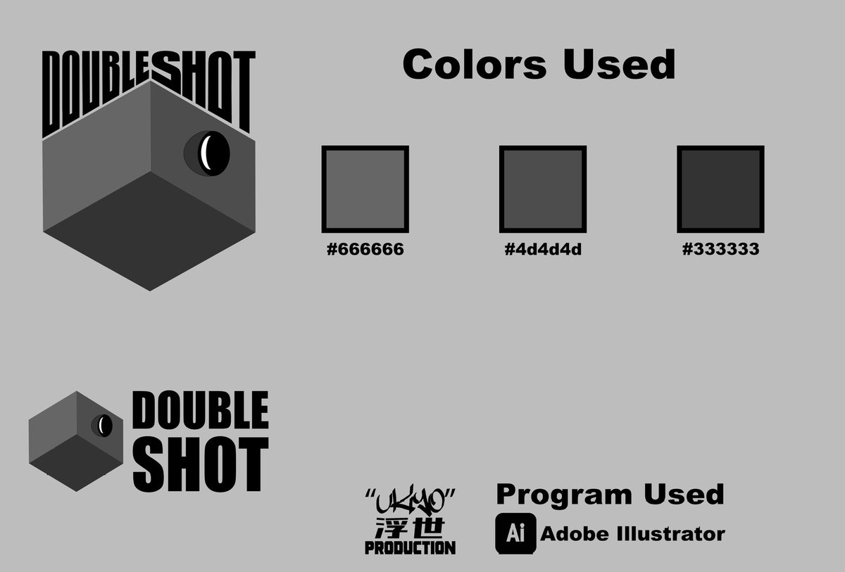 Presenting "Double Shot" logo design made for skill demonstration   by <a href="/ryxxey/">John Baker</a> and <a href="/Chamelyon2/">Chamelyon</a> 
#ukiyoproduction #logodesign #graphicdesign #illustrator #logopresentation #logo #illustration #digitalart #art #filming #technologies #camera #cameras #adobeillustrator #photography