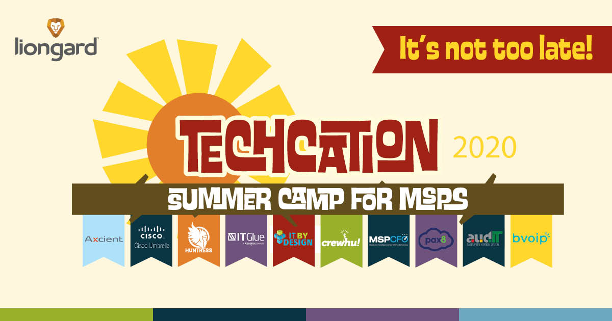 Axcient's tweet photo. Register now for #Techcation: Summer Camp for #MSPs, where you’ll learn like an adult while having fun like a kid.  Activities include fireside chats on #security and help desk best practices, a cooking tutorial, fantasy football strategy talk, giveaways and more! https://t.co/oSJem9cHn2