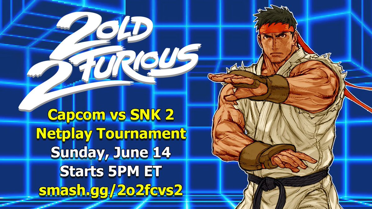 2Old2Furious's tweet photo. 2 Online 2 Furious #3: Capcom vs SNK 2 tourney is this Sunday, June 14!
🇨🇦Ontario and Quebec are now allowed to enter!🇨🇦
🆓FREE entry!
🔰NEW PLAYERS welcome!
🎁Guidebook giveaway to a random entry!
🖥️Stream https://t.co/A6olgTVU69
👉Sign up here! https://t.co/tvH6NURPA0
#2O2F https://t.co/SBUk5bWg9g