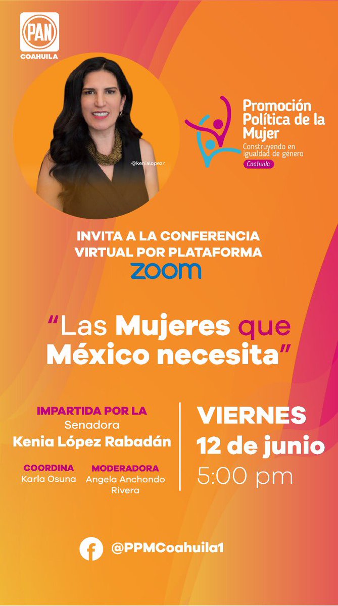 angelaanchondo's tweet photo. En unos minutos comienza la conferencia con la senadora @kenialopezr, “Las Mujeres que México necesita” 
https://t.co/aVKwUECSDh
¡No se lo pueden perder! 🙌🏻✨ https://t.co/bQkxj09SIa