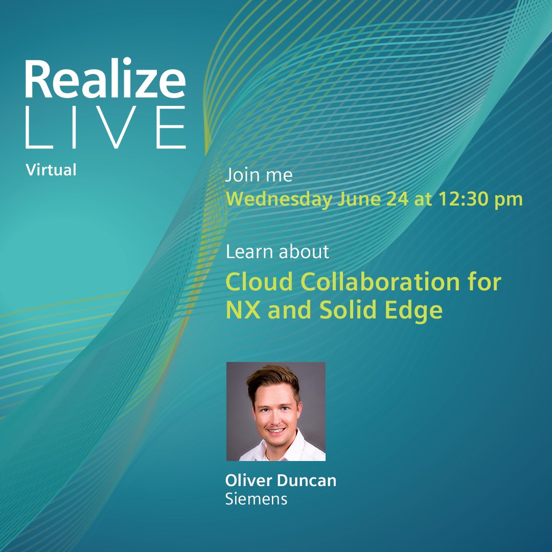 Catch me at Realize LIVE, how bout dat. June 23-24. Join the event for FREE to get the latest updates from the world of product design and manufacturing software. I might be announcing a new offering to help you collaborate... #RealizeLIVE events.sw.siemens.com/realizelive/?s…