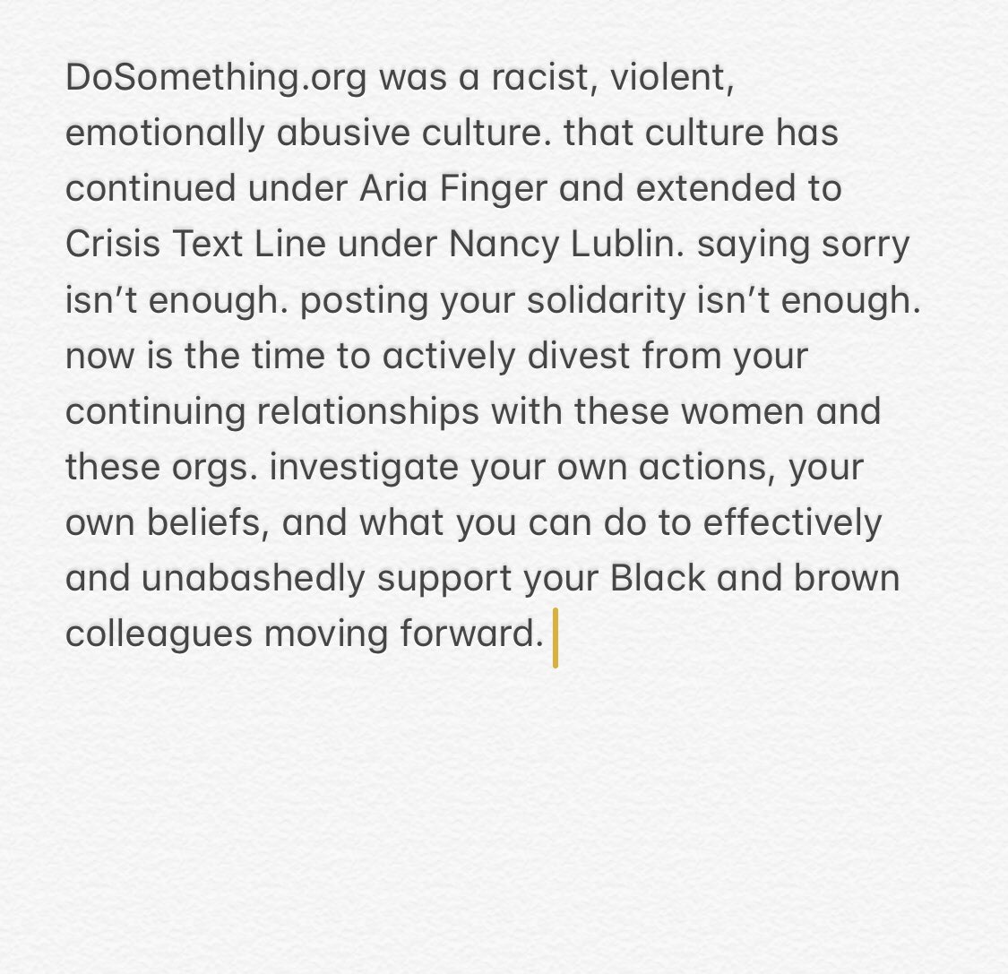 #NotMyCrisisTextLine <a href="/AriaIrene/">Aria Finger</a> <a href="/dosomething/">DoSomething</a> <a href="/CrisisTextLine/">Crisis Text Line</a>