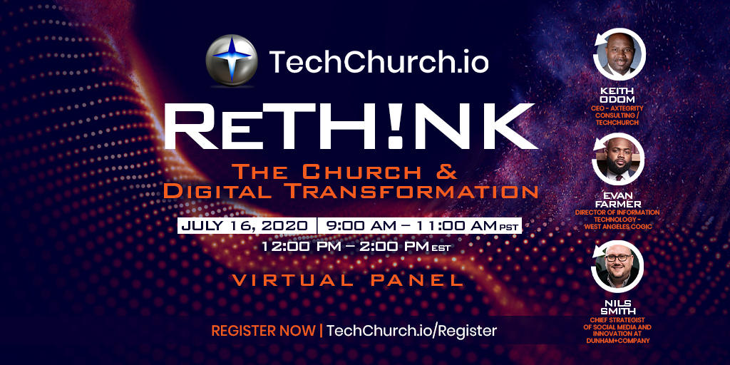 techchurch_io's tweet image. What's next for your Church after COVID-19? Join us for the ReThink Virtual Panel on July 16, as we discuss the many ways technology can grow your church! FREE registration. TechChurch.io/Register #OnlineChurch #Pastors #ChurchMedia #Church
