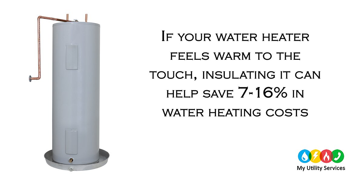 MyUtilityServ's tweet photo. If you have a tank #WaterHeater, insulating it can save you 3-4% in costs. If your water heater feels warm to the touch, using insulation can save you up to 16% annually in your water heating costs. #EnergyTips #powerAWARE https://t.co/8Ry6tYkvCW