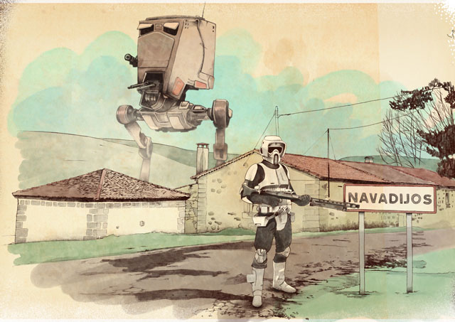 CRCiencia's tweet image. Soldados imperiales en la plaza del pueblo ow.ly/gaAj30qP9I8 via @YorokobuMag #CienciaFiccion #Arte