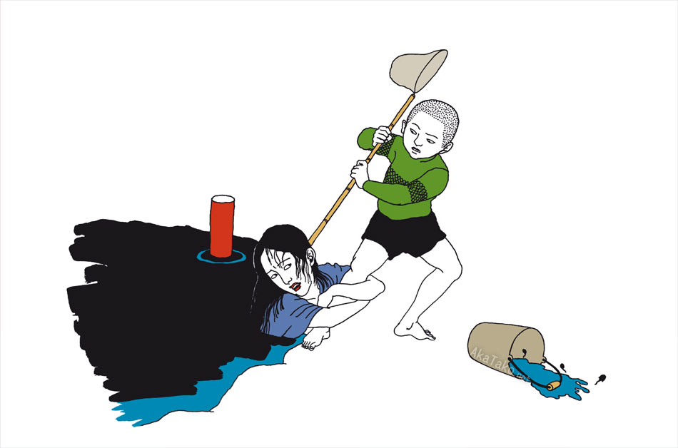 AkaTakonet's tweet photo. Not the fish I was hoping for! 🎣
Printed in the recent new edition of RED BOX by Toshio Saeki. Available at akatako.
https://t.co/KSKTslSO6U
#toshiosaeki #redbox #fishing #wrongfish #catchandrelease #art #japaneseart #cmykgenius #newedition #eroguro #佐伯俊男 #蒐筺 #あかいはこ https://t.co/2ftvQQ6L42