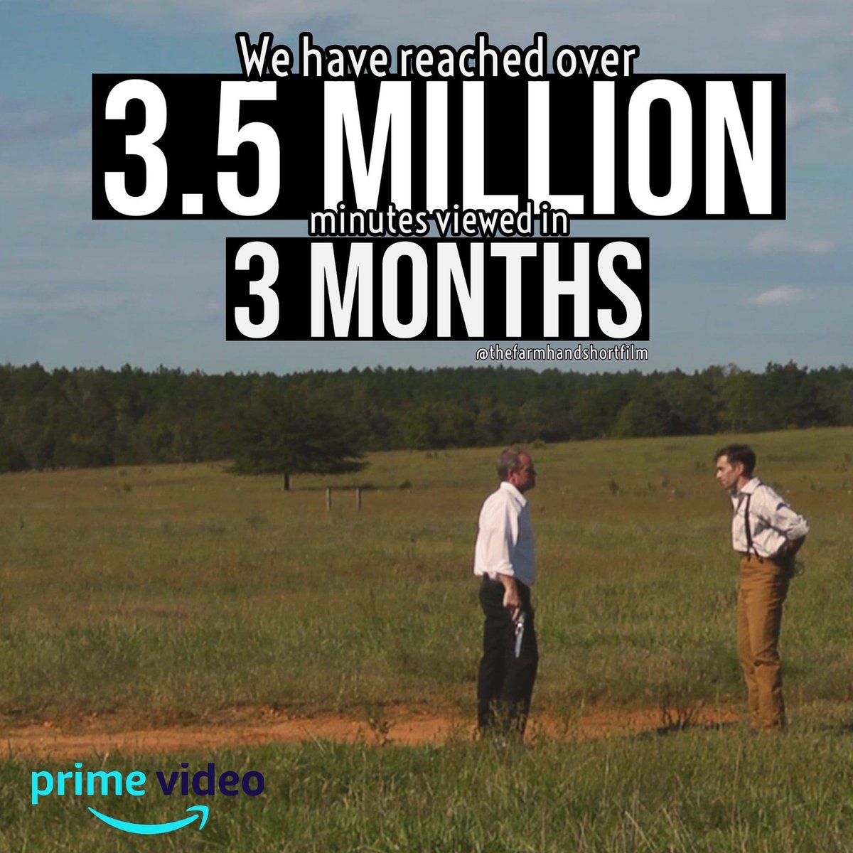 justinraywill's tweet photo. Our film hits BIG numbers on Amazon Prime! If you have not check this film out that I helped produce now is the time!“If someone told me that in just three months on Amazon Prime that The Farmhand - Short Film would reach over 3.5 million minutes views
https://t.co/QtDGtc97Bh https://t.co/CUxekcneSY