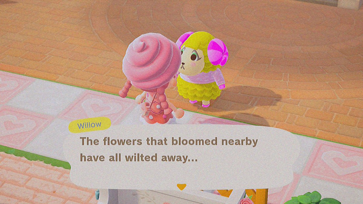 miwkplays's tweet image. I got rid of over a hundred flowers and it made willow sad 🥺 don’t blame urself bb #animalcrossing #acnh