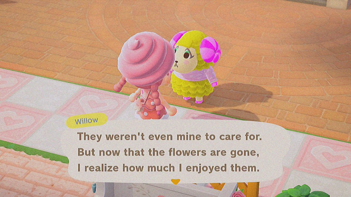 miwkplays's tweet image. I got rid of over a hundred flowers and it made willow sad 🥺 don’t blame urself bb #animalcrossing #acnh