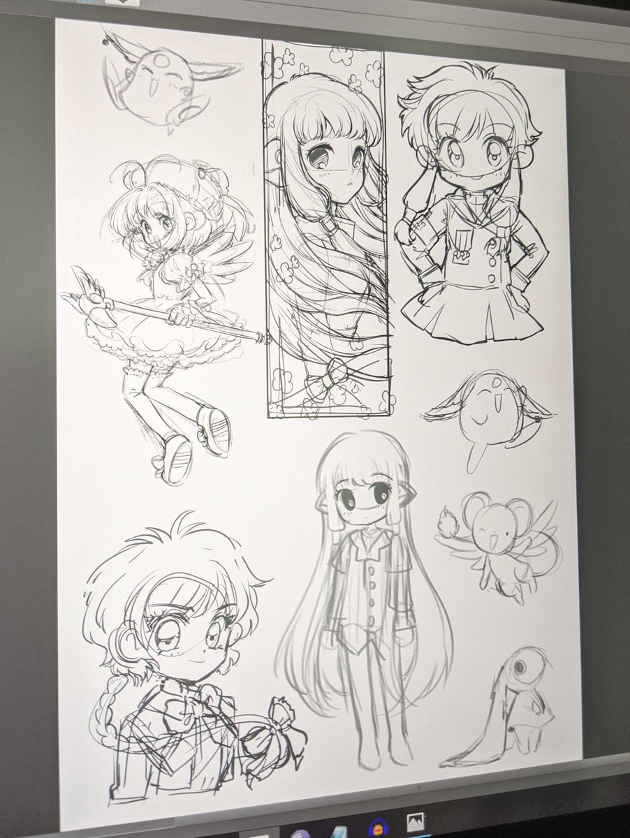 Working on CLAMP stickers for next month's Patreon set ❤️ 