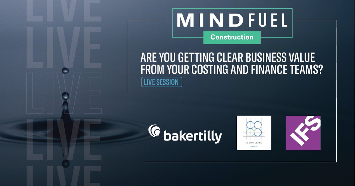 I'm honoured to host the #MindFuel discussion panel on attaining and maintaining project financial and commercial control.  Joining me are Tony Ollmann of @Baker Tilly US &amp; Robert Fitzmaurice of @CS Consulting Group. Join us live. 

Register here. 👉 ifs.link/SMX4JQ