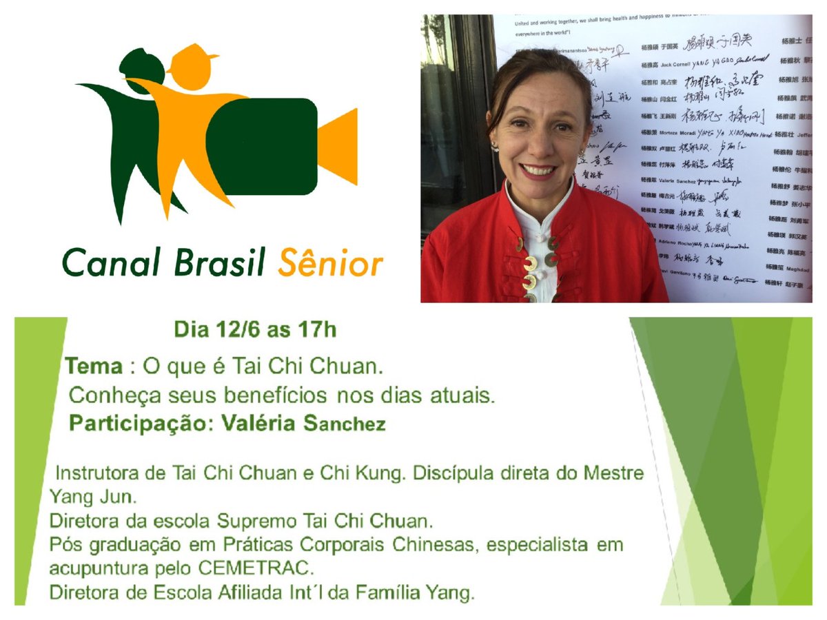 supremotaichi's tweet photo. Logo mais, 17h, live com a instrutora de #TaiChi Valéria Sanchez no Canal Brasil
Senior! “O que é Tai Chi Chuan. Conheça seus benefícios nos dias atuais”. Não percam!
...
Acesse:
Face: https://t.co/SsIdrfKLs0 
Youtube https://t.co/a7wM3fENa3 
Instagram: https://t.co/ZVzmXOWSPY https://t.co/65II3taeJ9
