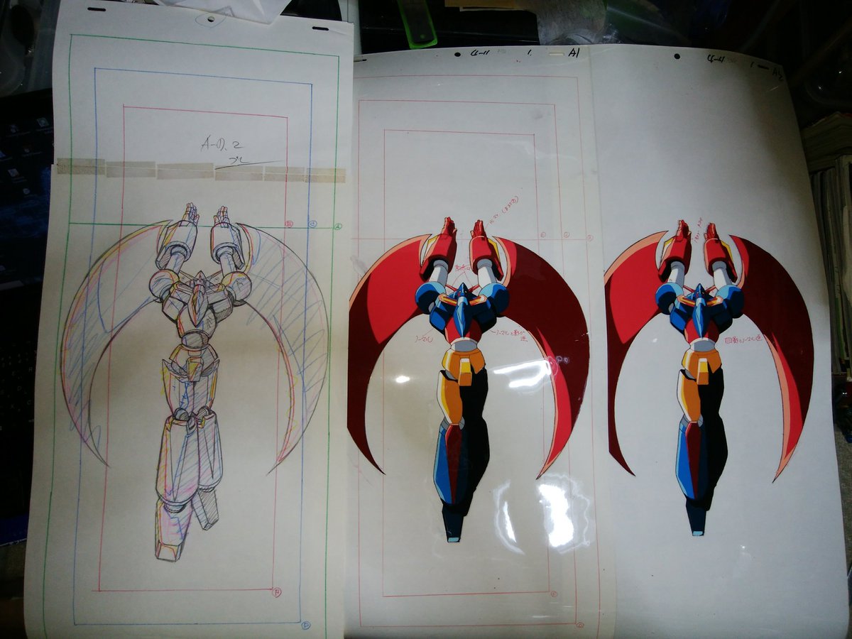 持ってるゲッP-Xのセル画で一番気に入ってて、一番保管が厄介なのが