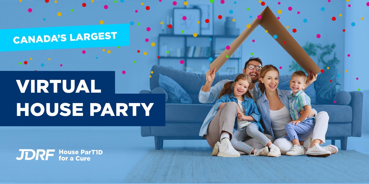 Join Canada's largest virtual house party! 

Step 1: Register 
Step 2: Choose a challenge and ask your friends and family to support you 
Step 3: Join our LIVE stream on June 14th to get loud for T1D!
 
Jdrfparty.ca