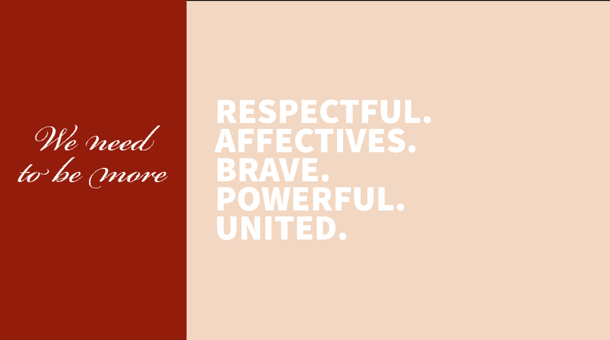 Emanacionesdel1's tweet photo. We need to be more:
#RESPECTFUL
#AFFECTIVES
#VALIENTS
#POWERFUL
#UNITED https://t.co/KRzWhOhzB9