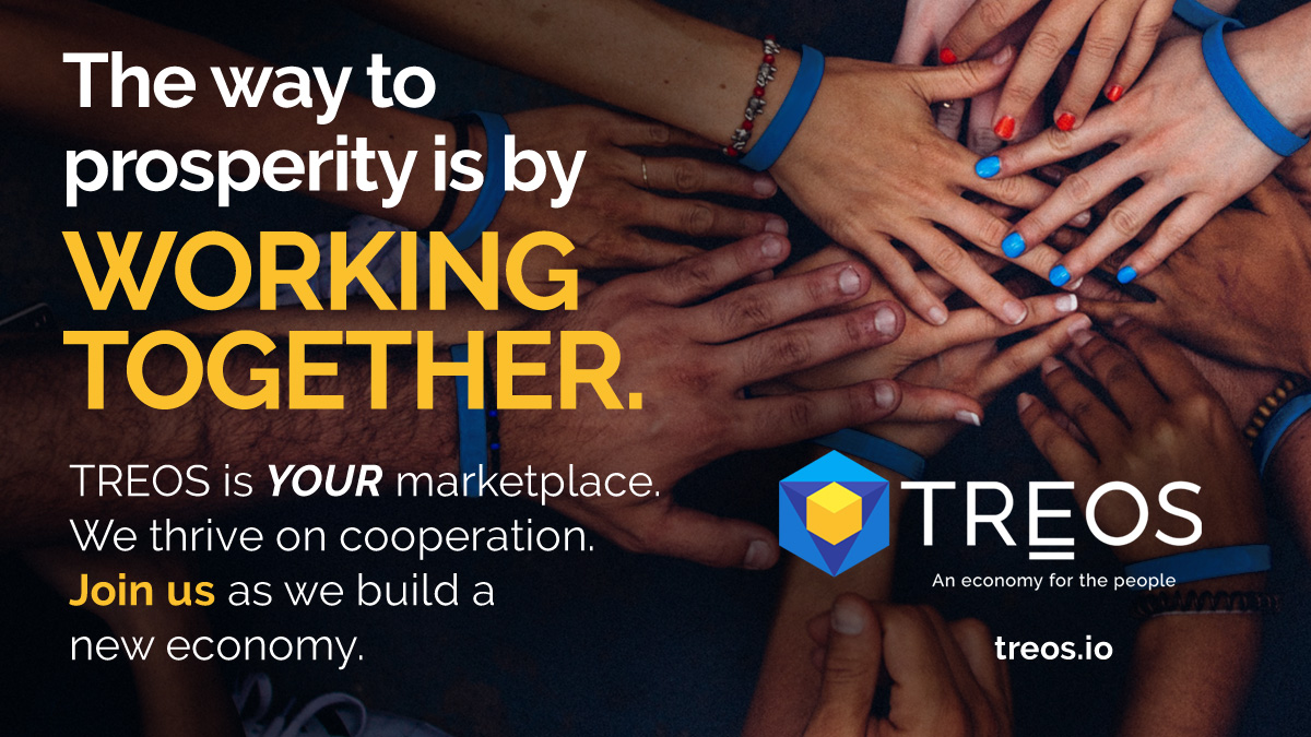#TREOS was conceived and built with the goal of cooperation. The new economy is far superior to the archaic one that is built on never-ending debt.

#TREOSworks #PeoplesMarketplace $TRO $BNB $BTC $ETH $EOS $LTC