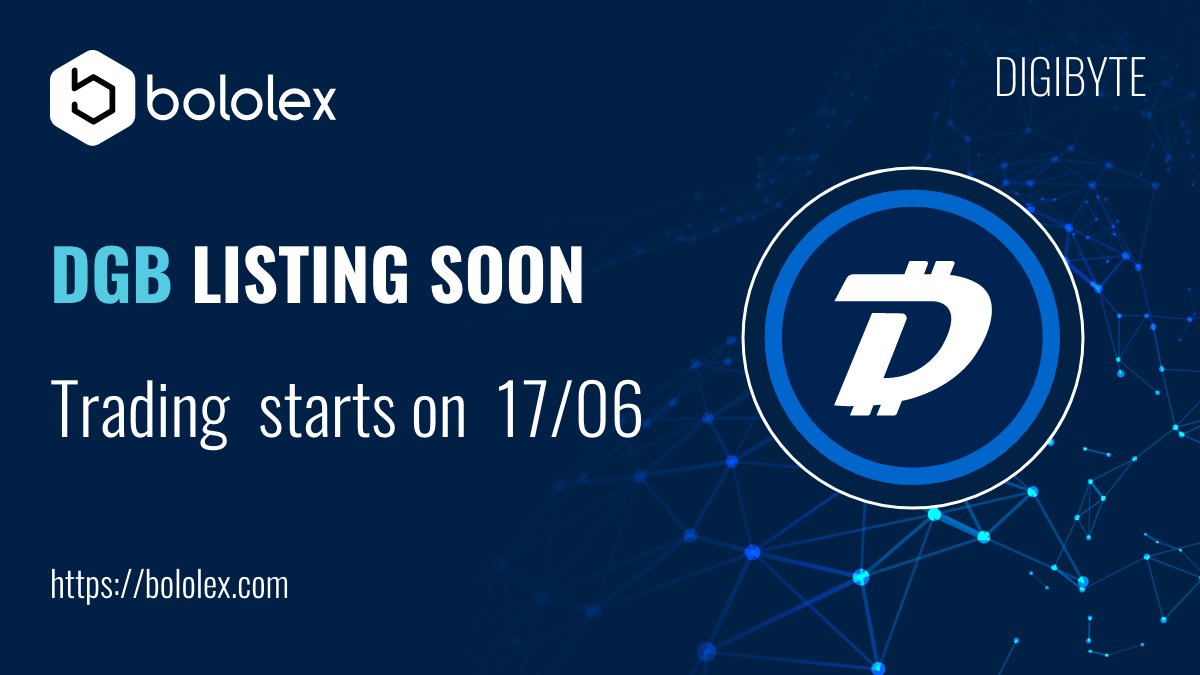 bololexcom's tweet photo. 📢 DigiByte is almost here❗️
✅On June 17 we will list @DigiByteCoin on Bololex.
⏰The countdown has started.
👊Get ready, and make sure you already have your https://t.co/ypYt9Erkup account.
@DigiByteCoin
#DigiByte #Bololex #trade #Crypto #cryptocurrency https://t.co/bA29ZwTGs6