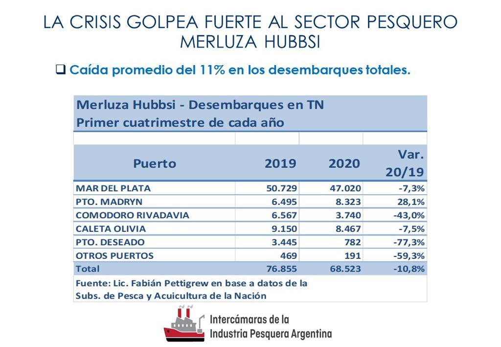 Puerto Madryn, único puerto argentino que incrementó los desembarques de Merluza.