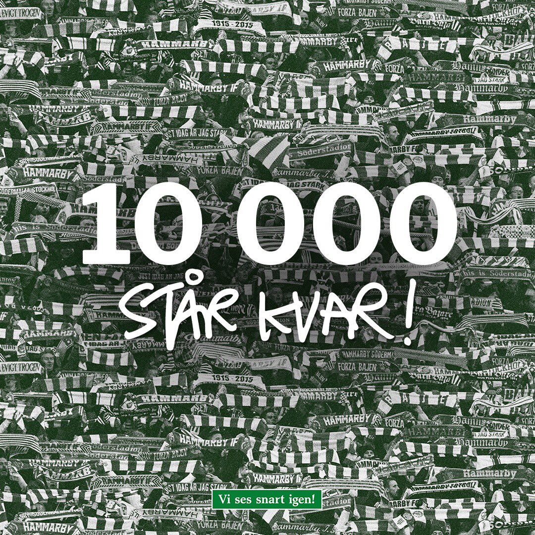 hammarbyfotboll's tweet photo. Över 10 000 säsongare och samarbetspartners har nu valt att stå kvar vid det viktigaste säsongskortet i klubbens historia. Ett stort, varmt och innerligt tack till er alla. 

Tillsammans är vi Hammarby 💚 

🔗 https://t.co/ArxqxDIHGL | #Bajen https://t.co/Lx4dqQ0qKm