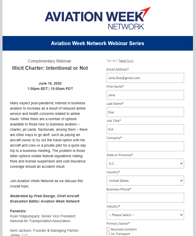 LegalCharter's tweet photo. .@NATAaero SVP Ryan Waguespack will be on the “Illicit Charter: Intentional or Not” webinar panel on June 16 at 1PM EDT hosted by @AviationWeek. He will be joined by Kent Jackson of Jetlaw LLC &amp; Don Riley of @FAANews. Register here: https://t.co/43pC8jRuoT #bizav #flylegalcharter https://t.co/hEsu71wAEf