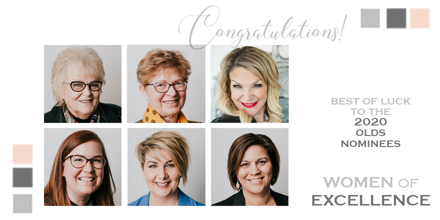 We want to send all our support and wish the best fortune to the six amazing Women of Excellence from Olds who will be honoured at the Virtual Gala tomorrow evening! Congratulations to all these inspiring community leaders! #myolds #WE2020