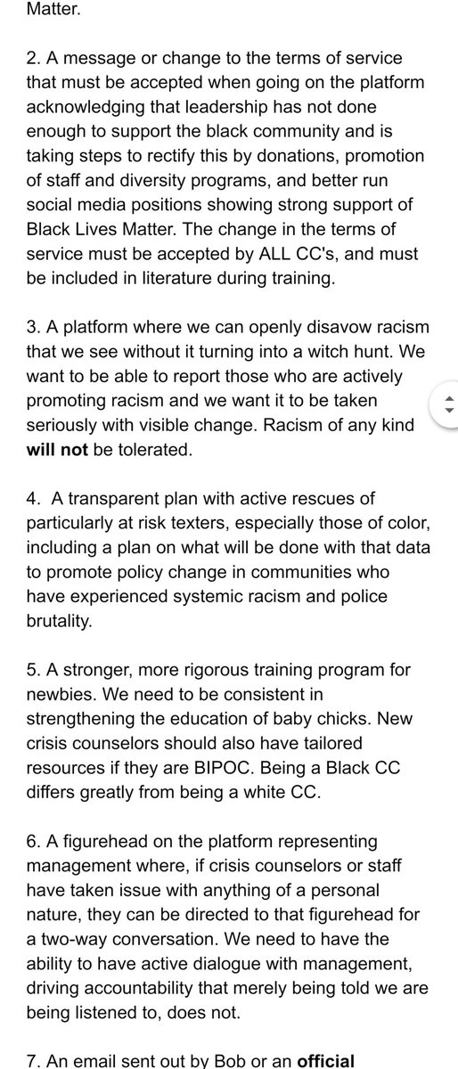 sirgoodburger's tweet photo. Crisis Counselors from around the world came together to come up with a manifesto outlining our demands and changed we want to see from Crisis Text Line. We stand with all those who have been oppressed. 

#NotMyCrisisTextLine https://t.co/DamdF6bC3c