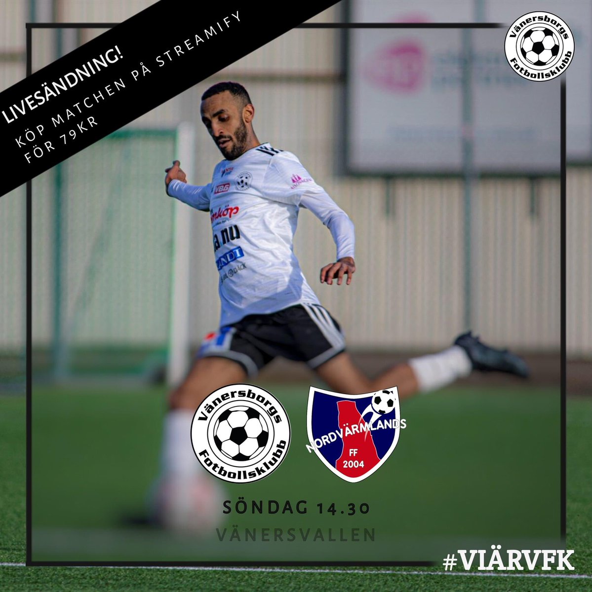 SERIEPREMIÄR DIVISION 2 NORRA GÖTALAND!

Matchen kommer spelas utan publik p.g.a. den rådande situationen.

Livesändning
Matchen kommer sändas live via Streamify. Köp matchen för 79kr.

Matchen köper du på följande länk: vfkstream.streamingbolaget.se/play?fbclid=Iw…