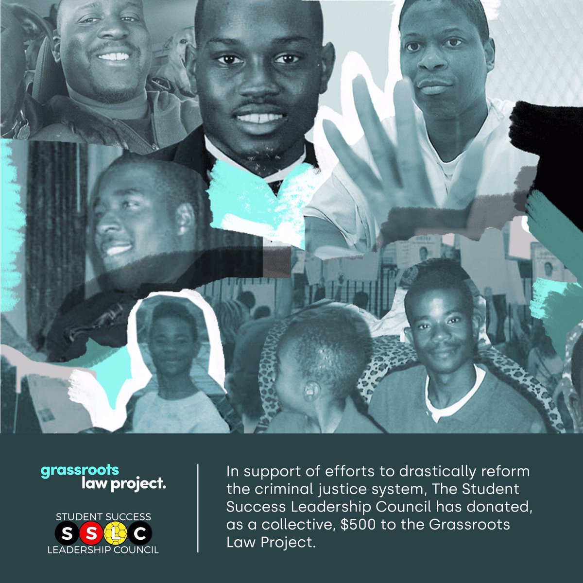 SSLC_UMD's tweet photo. The Student Success Leadership Council supports @grassroots_law in their initiative to drastically reform the criminal justice system. ⁣
⁣
As an organization, we have donated $500 and will continue to donate yearly to charitable organizations that support the black community.⁣ https://t.co/z1V7cm33rn