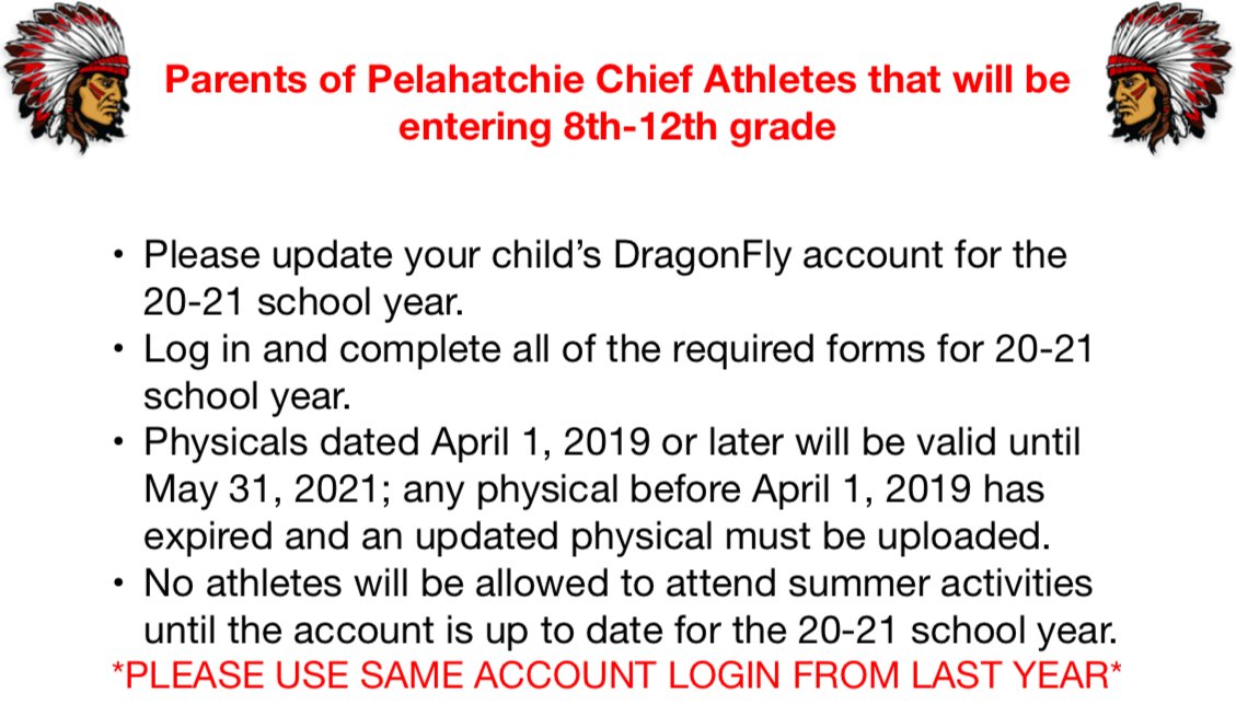 Attention Parents of athletes in grades 8-12