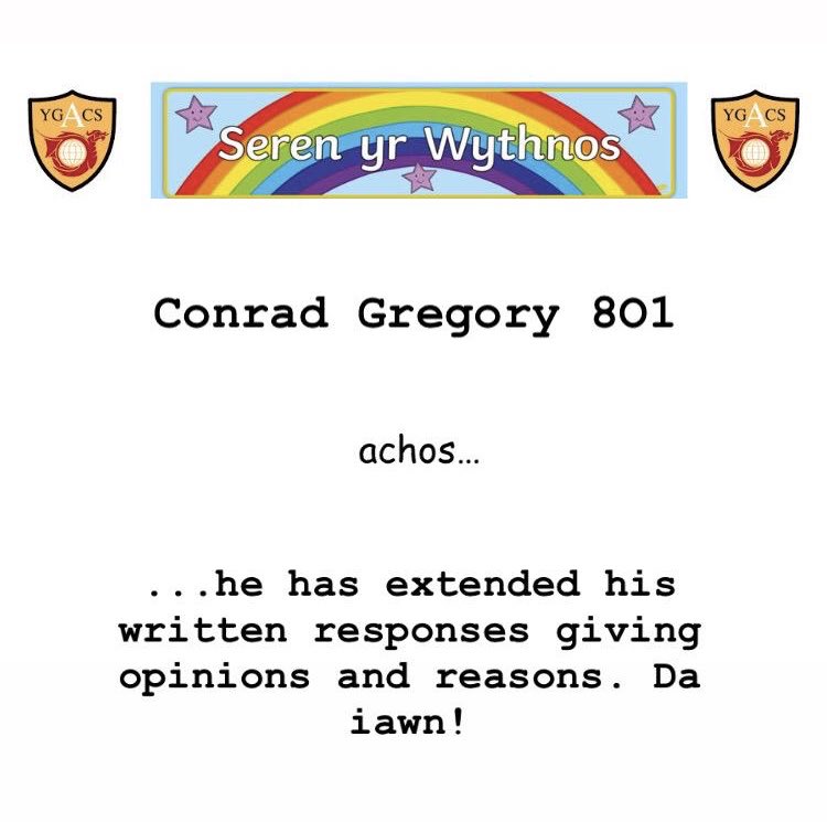cymraeg_acs's tweet photo. ડꫀ𝕣ꫀꪀ ꪗ𝕣 ᭙ꪗ𝕥ꫝꪀꪮડ 🌟
⠀
The nominations for this week are as follows;
⠀
- Mr Lloyd - Conrad Gregory 8O1
- Mrs Hendy - Joshua Castaldi 9G1
- Miss Dummett - Ellis Moreton 9G3
- Miss Frederick- Summer England 7G2
⠀
Da iawn bawb 👏🏻 Keep up the good work 💪🏻 https://t.co/2HV0yfOYuh