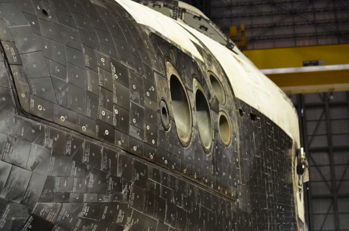 Brian_Rue's tweet photo. #NASA Space Shuttle Endeavour during its decommissioning in the KSC Vehicle Assembly Building prior the relocation to California. https://t.co/Mx901puVMN