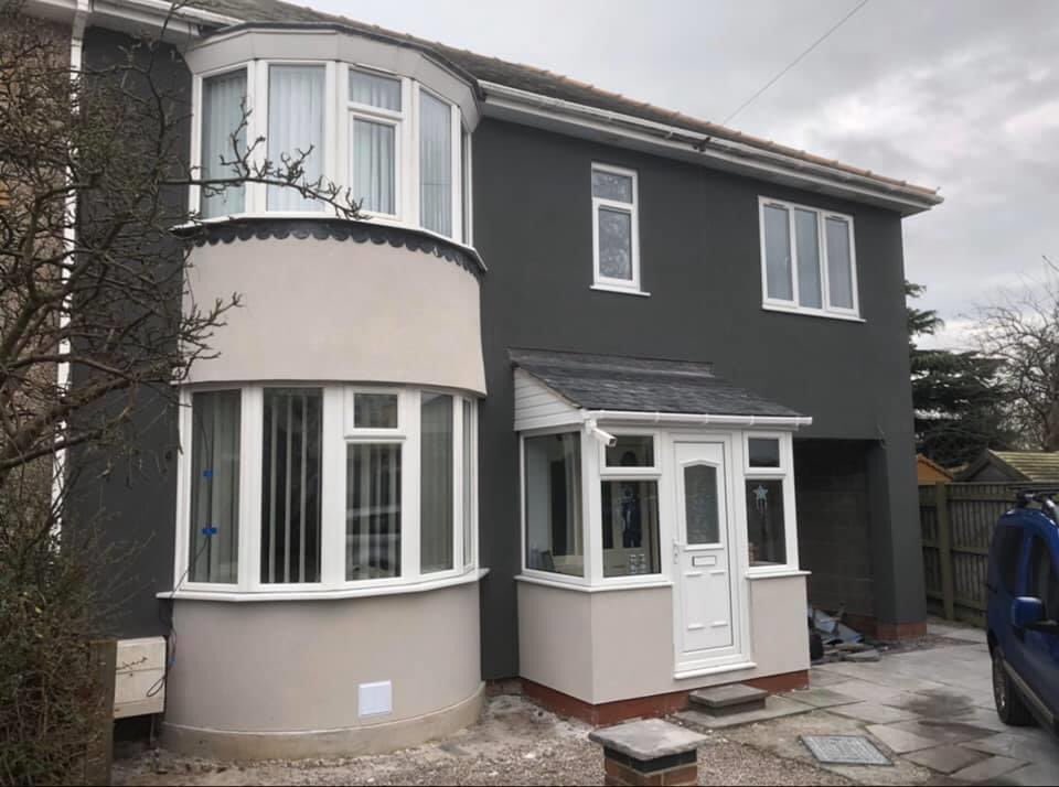 BayContracts's tweet photo. Outstanding transformation on this property giving it a new and modern look. Tiled bay window and porch finished in parex mouse grey through coloured render and original red bricks finished in parex basalt grey through coloured render #BayViewContracts #Rendering #NorthEast https://t.co/PW5d77AaST