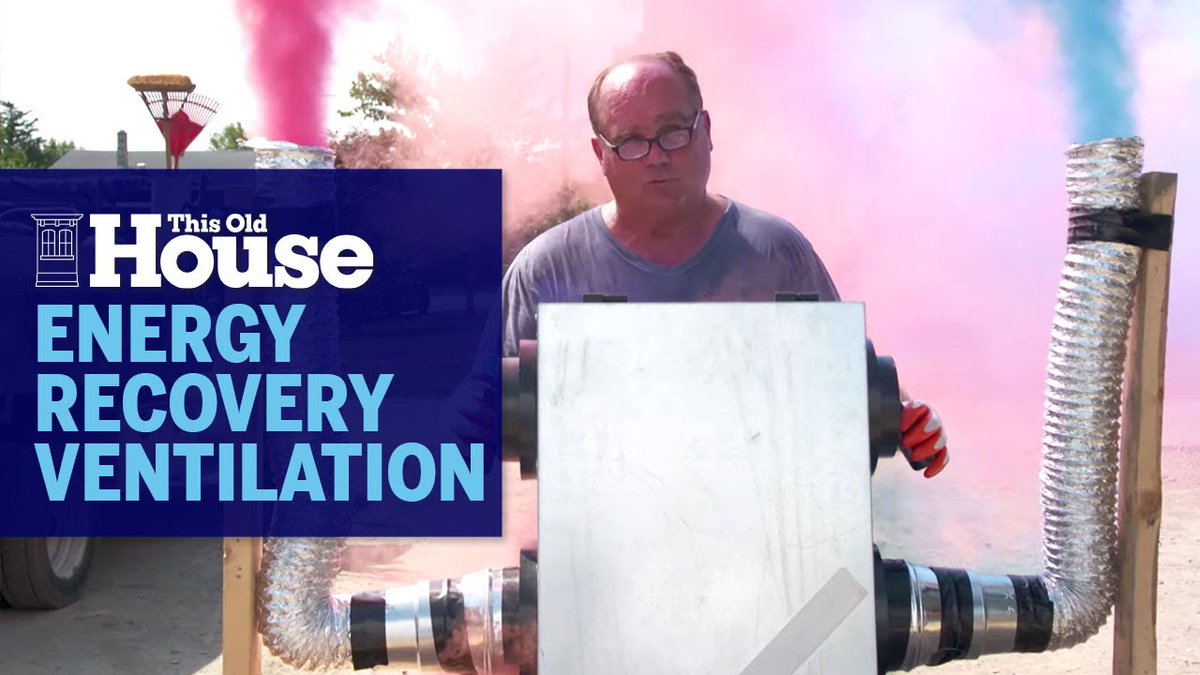 RenewAireLLC's tweet photo. No, this isn’t a #GenderReveal! It is #ThisOldHouse expert Richard Trethewey from @RSTThermal. Using blue and pink smoke sticks, Richard demonstrates how the airstreams in a #RenewAire #ERV core do not mix and transfer heat and humidity.

https://t.co/z4QSqG2IKV https://t.co/3LujorVp0B