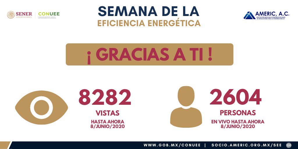 AMERIC_AC's tweet photo. 😀🙏 En @CONUEE_mx y @americmx estamos muy contentos por todo su apoyo durante estos días en la realización de la Semana de la Eficiencia Energética 2020
📲 En punto de las 04.00 conéctate al cierre, con el Ing @odebconuee en la edición especial del IngeTalk de hoy.
#EEMx https://t.co/EQniBn8VH1