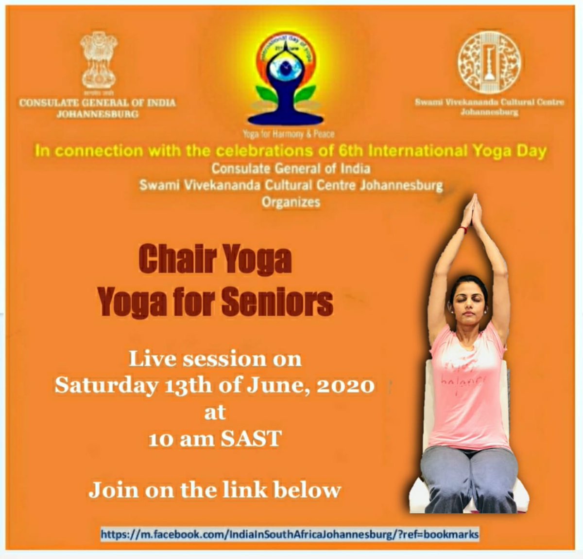 iccr_joburg's tweet photo. @indiainjoburg , @iccr_joburg organises "Chair Yoga - Yoga for Seniors"
Live session on Saturday 13th of June, 2020 at 10 am SAST
#YogaDiscourses #yogafromhome #idy2020 #zindagirahekhush @moayush @ICCR_Delhi @vinay1011 @DineshKPatnaik @Namrata_SKumar https://t.co/LUlrtYIxFV