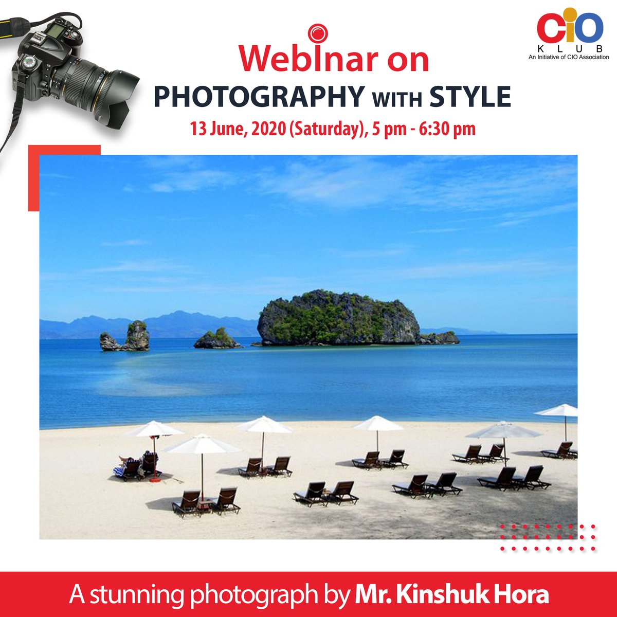CIOAssociation's tweet photo. #PhotographyWithStyle | Register at - https://t.co/zeCNsu2091
What a composition! Expanding blue sky in the background & pristine white beach in the foreground, showcase an incredible contrast within nature-not to mention the icing on the cake that are the reposing leisure chairs https://t.co/BIuVrYThp3