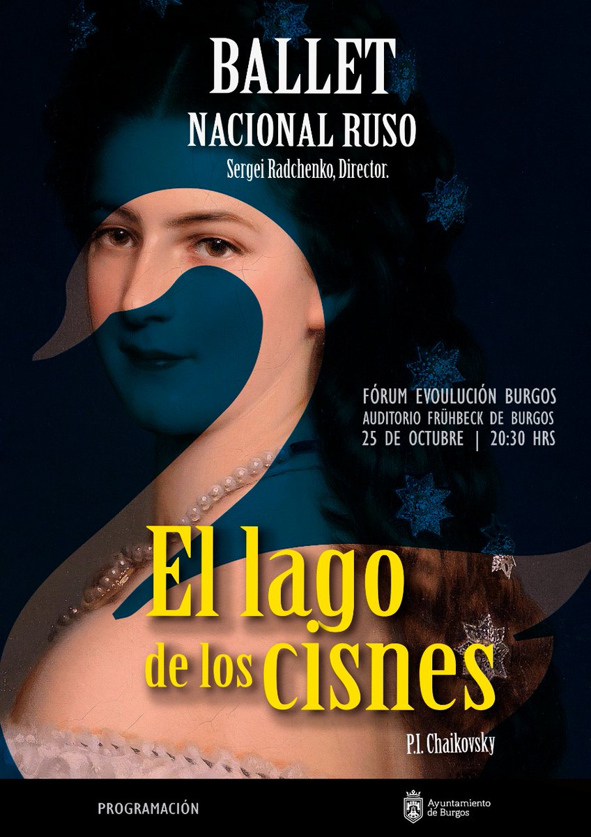 zazupolly's tweet photo. Imagen para cartel, trabajo para una materia (Imagen y Propaganda) que llevé durante mi intercambio intercambio a Burgos, España 2018.
#cartel #poster #diseñográfico #graphicdesign #ladysisi #sisisisisisisi #theswanlake #lagodeloscisnes #zazupolly 🖤 https://t.co/gdVRmbrZ6R