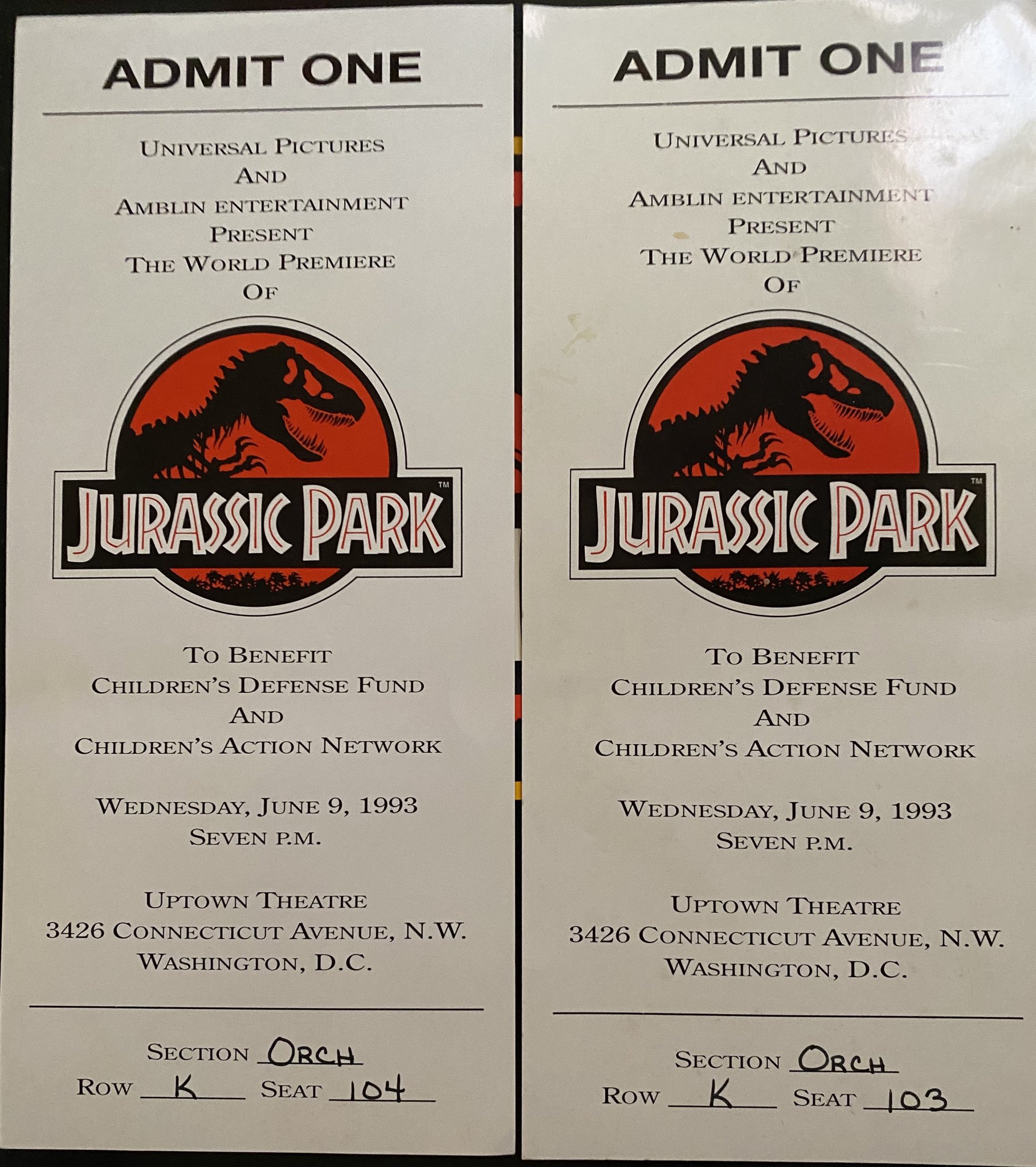 Jurassic cheap park premiere